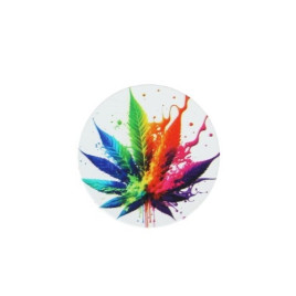 Wildfire fehér színű dohányőrlő 4 részes - Marihuána levél mintákkal 5