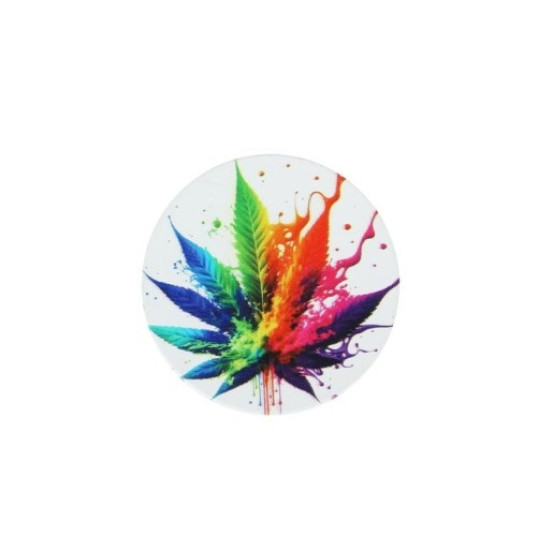 Wildfire fehér színű dohányőrlő 4 részes - Marihuána levél mintákkal 5