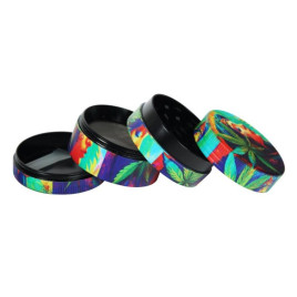 Wildfire fém dohányőrlő 4 részes - Színes cannabis mintákkal 3