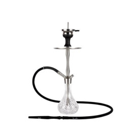 Fekete és króm színű vízipipa 50 cm - 1 csöves