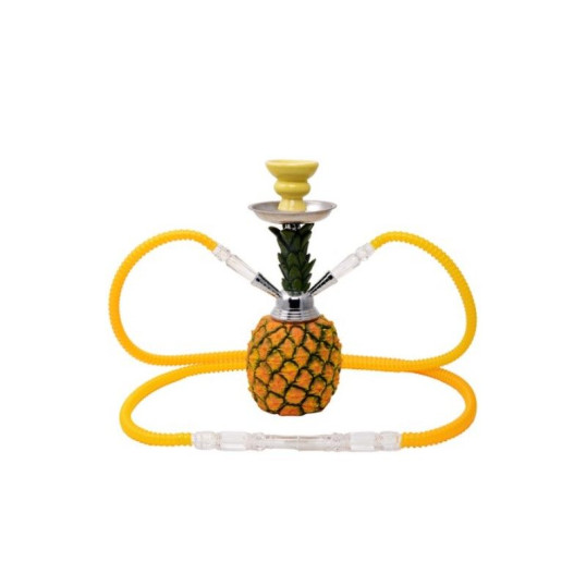 Atomic Ananász Shisha 2 csöves vízipipa 30 cm – sárga, dekoratív ananász dizájn - Több csöves vízipipa