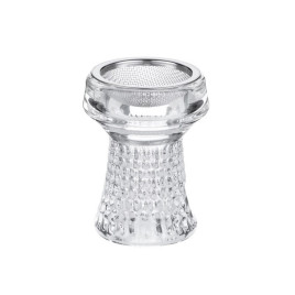 Üvegből készült vízipipa dohánytartó dohányfogó szitával - Átlátszó