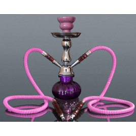 Hookah kisméretű rózsaszín színű shisha - 2 csöves - 25 cm