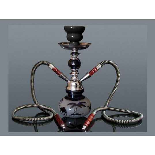 Hookah Camel Black kisméretű szürke színű shisha - 2 csöves