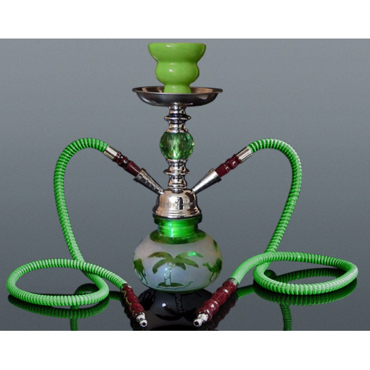 Hookah Camel kisméretű zöld színű shisha - 2 csöves - Több csöves vízipipa