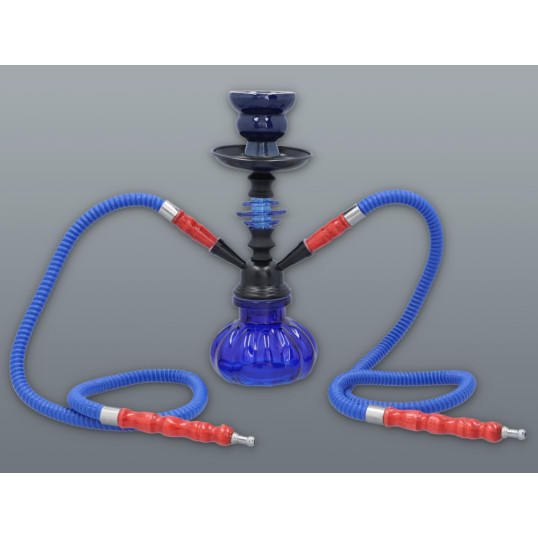 Hookah Kobalt kisméretű kék színű shisha - 2 csöves
