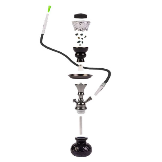 Hookah fekete vízipipa 1 csöves 26 cm