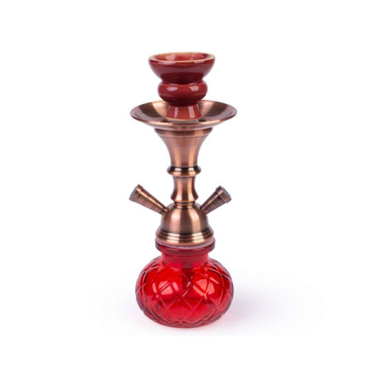 Hookah piros vízipipa 2 csöves 25,5 cm