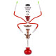 Hookah piros vízipipa 2 csöves 25,5 cm