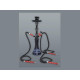 Fekete színű shisha sötétkék mintás víztartállyal - 3 csöves - Több csöves vízipipa