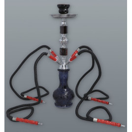 Hookah fekete-sötétkék vízipipa 4 csöves 44 cm