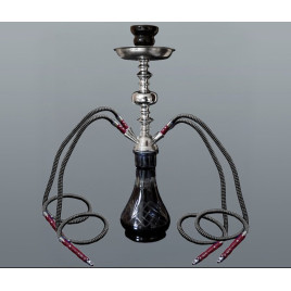 Hookah fekete vízipipa 4 csöves 46 cm