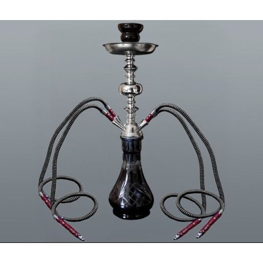 Hookah fekete vízipipa 4 csöves 46 cm