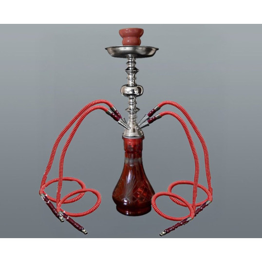 Hookah piros vízipipa 4 csöves 46 cm