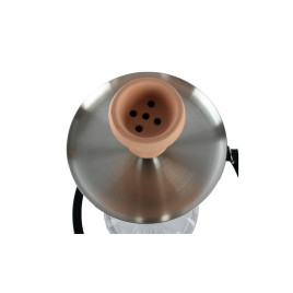 Króm színű vízipipa átlátszó víztartallyállal 46 cm - 1 csöves