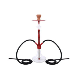 Piros színű vízipipa 66 cm - 2 csöves