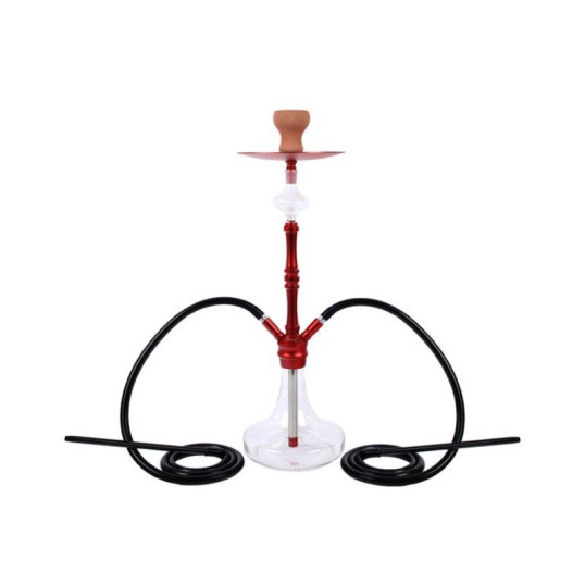 Piros színű vízipipa 66 cm - 2 csöves