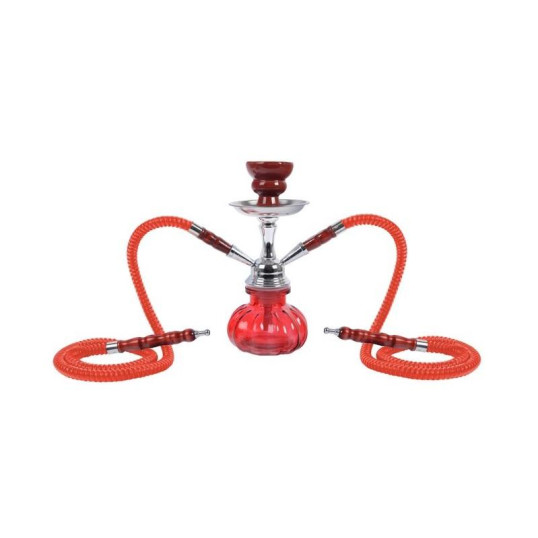 Piros színű kisméretű vízipipa - 2 csöves