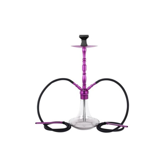 Nagyméretű lila színű vízipipa 70 cm - 2 csöves