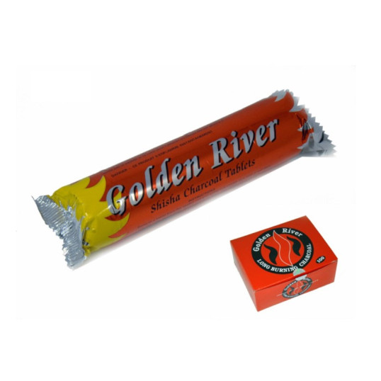 Golden River öngyulladó vízipipa szén, 33 mm – 10 x 10 db, egész dobozos kiszerelés - Vízipipa szén