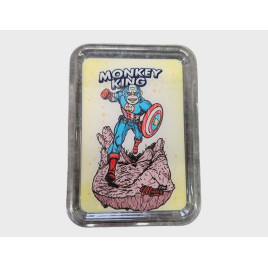 Monkey King Rolling Tray átlátszó műanyag sodró tálca – sárga hátterű szuperhős majom motívummal