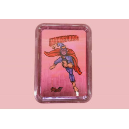 Monkey King Rolling Tray rózsaszín műanyag sodró tálca – szuperhős majom mintával