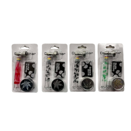 Dreamliner üvegpipa szett dohányőrlővel – láng mintás (piros)