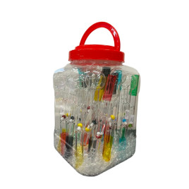 Atomic üvegpipa szett 30 db – 18 cm, színes, mozgó gomba figurával