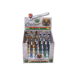Chillout Smoke színes üveg olajpipa 14,5 cm – 24 db-os kínáló