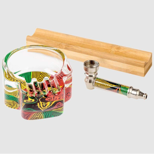 Super Heroes fa tárolódoboz – kiegészítőkkel – Sodró + Fémpipa + Hamutartó