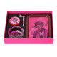 Monkey King készlet – Dohányörlő + Fémpipa + Hamutartó + Rolling Tray - rózsaszín