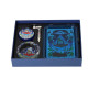 Monkey King készlet – Dohányörlő + Fémpipa + Hamutartó + Rolling Tray - kék