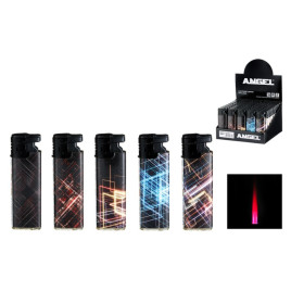 Angel újratölthető öngyújtó színes vonalmintás 206011-tálca