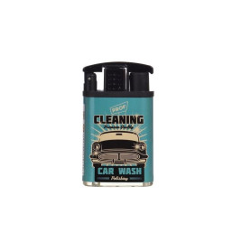 Világoskék színű újratölthető öngyújtó jet lánggal - Cleaning Car Wash felirattal