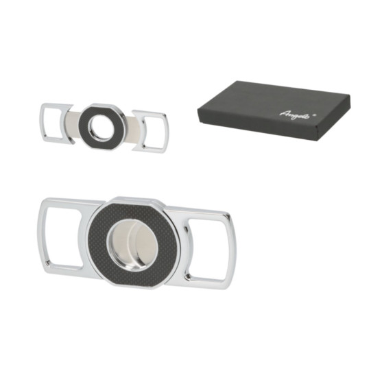 Angelo duplapengés szivarvágó – fekete karbon / króm, 58-as gyűrűméret