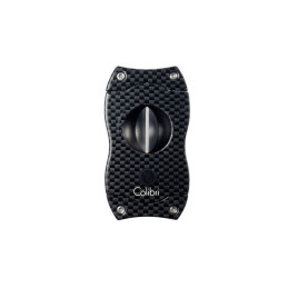 Colibri Black Carbon V-Cut, nemesacél pengéjű ék szivarvágó 23mm - fekete