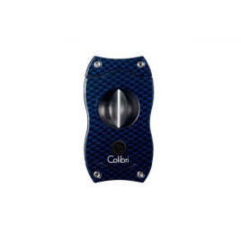 Colibri Blue Carbon V-Cut, nemesacél pengéjű ék szivarvágó 23mm - kék
