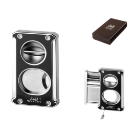 Winjet dupla pengés szivar ékvágó, alján kihajtható szivarfúróval - fekete és króm színben