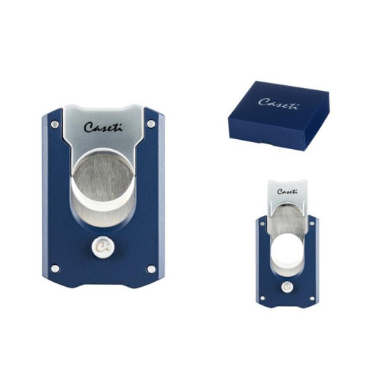 Caseti guillotine nemesacél szivarvágó - matt kék és króm