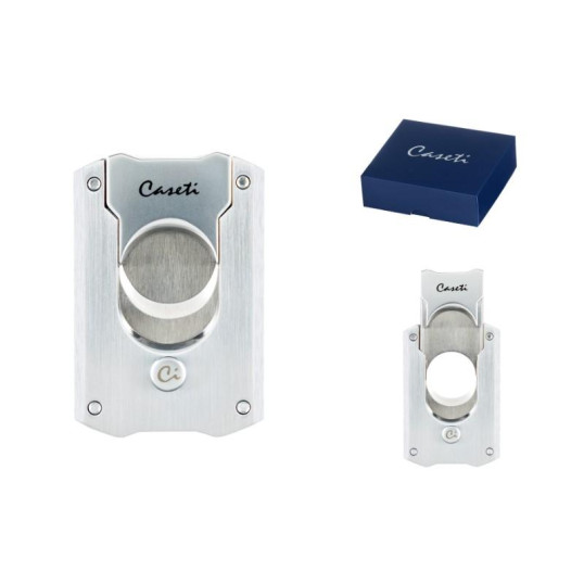 Caseti guillotine nemesacél szivarvágó - szálcsiszolt és matt króm