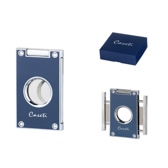 Caseti szivarvágó dupla pengés - kék színű