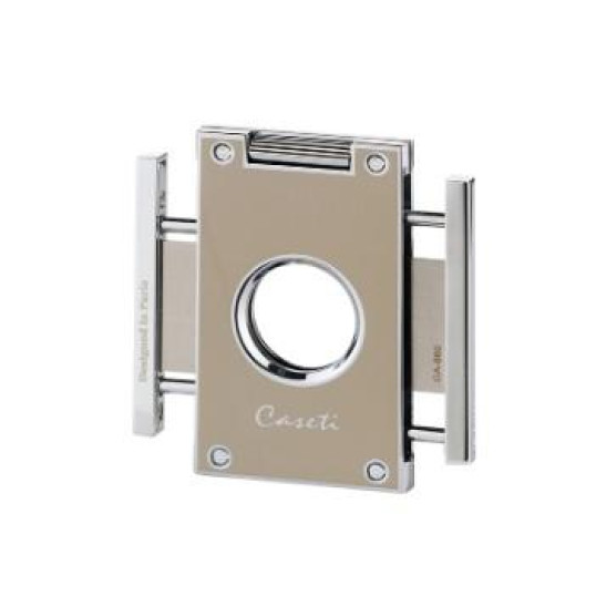 Caseti szivarvágó dupla pengés, szürke-bézs színű