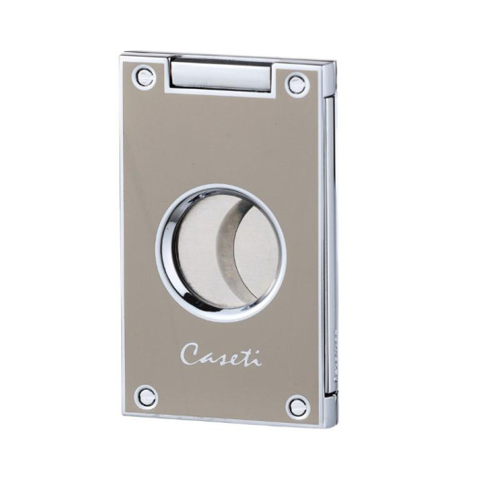 Caseti szivarvágó dupla pengés, szürke-bézs színű