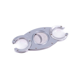 Angelo kétujjas dupla pengés szivarvágó, C-forma - Króm