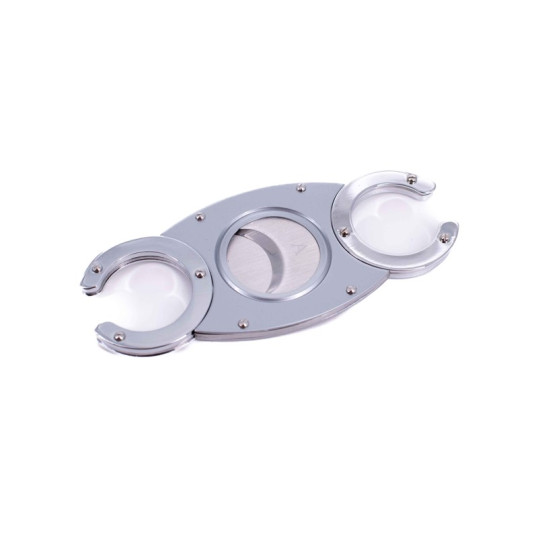 Angelo kétujjas dupla pengés szivarvágó, C-forma - Króm