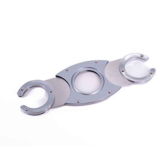 Angelo kétujjas dupla pengés szivarvágó, C-forma - Króm