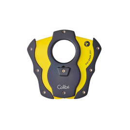 Colibri Cut fekete pillangó szivarvágó, citromsárga színű tapadás mentes nemesacél pengével - 25mm