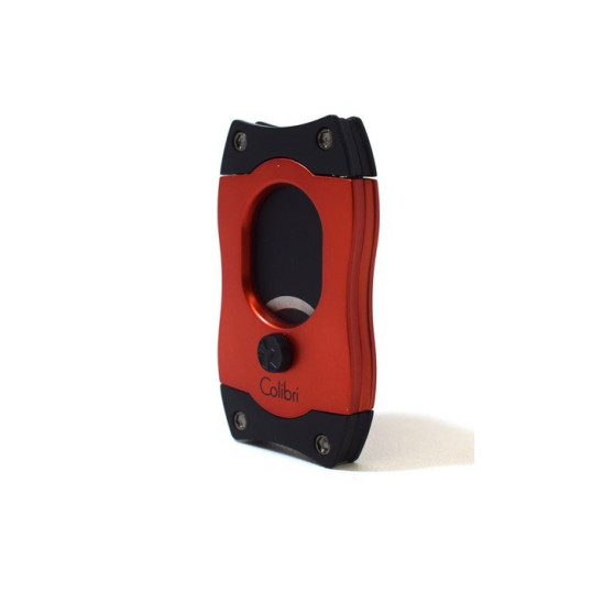 Colibri S-Cut Red, piros színű nemesacél pengéjü guillotine szivarvágó 26mm - fekete pengével
