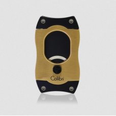 Colibri S-Cut Gold, szálcsiszolt arany színű nemesacél pengéjü guillotine szivarvágó 26mm - fekete pengével