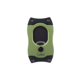 Colibri S-Cut Green, fekete színű nemesacél pengéjü guillotine szivarvágó 26mm - zöld